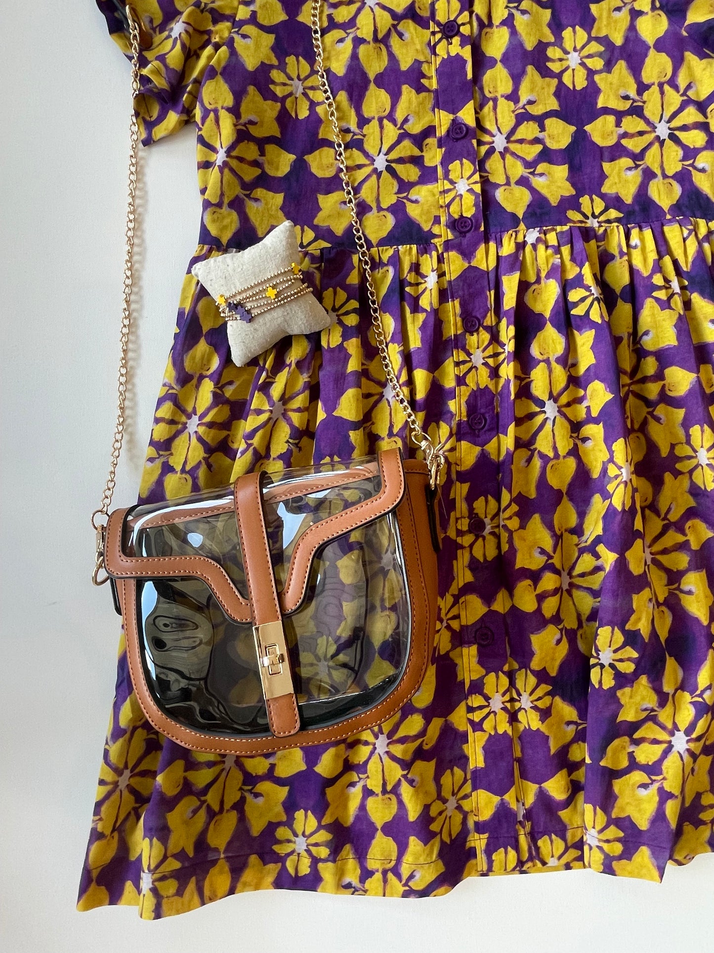 Frenchie Gameday Dress in Yellow