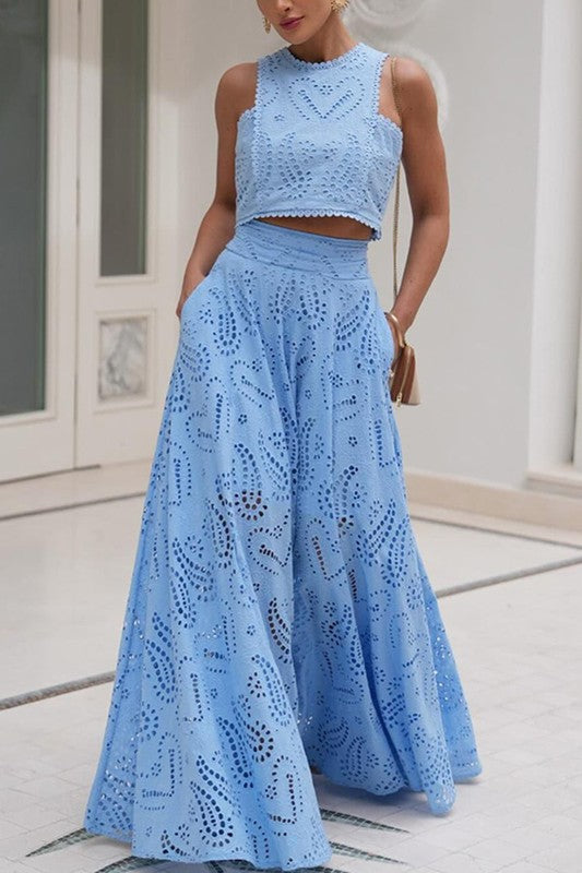 Aden Eyelet Set in Blue
