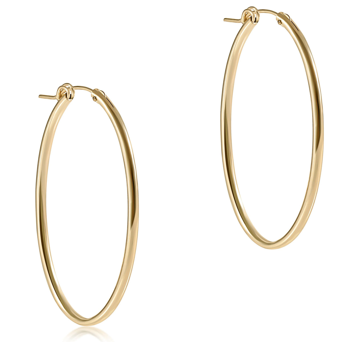 oval gold 2" hoop - smooth e.newton