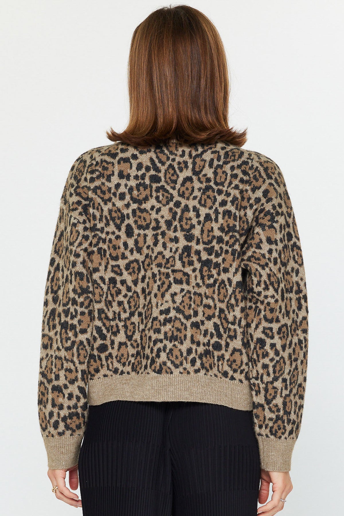 Leopard Mock Neck Sweater