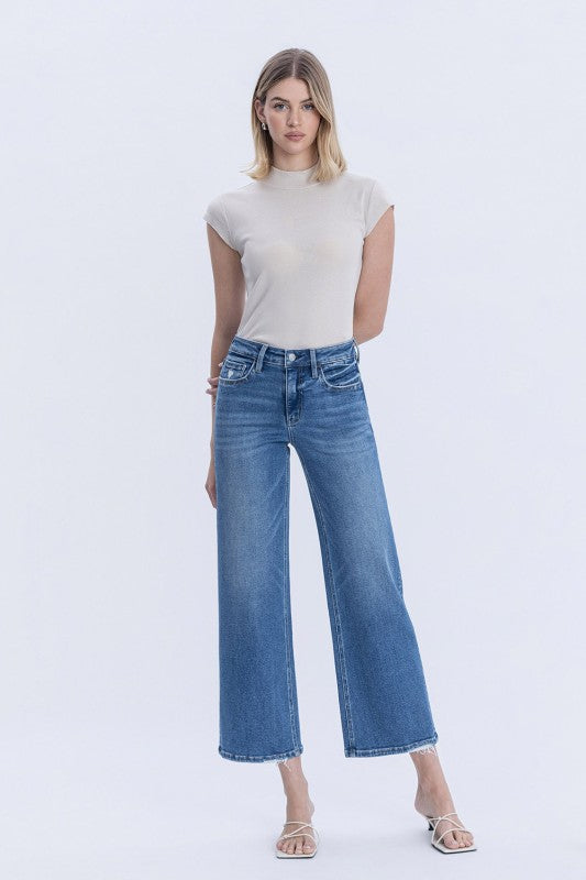 Blue Soul High Rise Crop Wide Leg