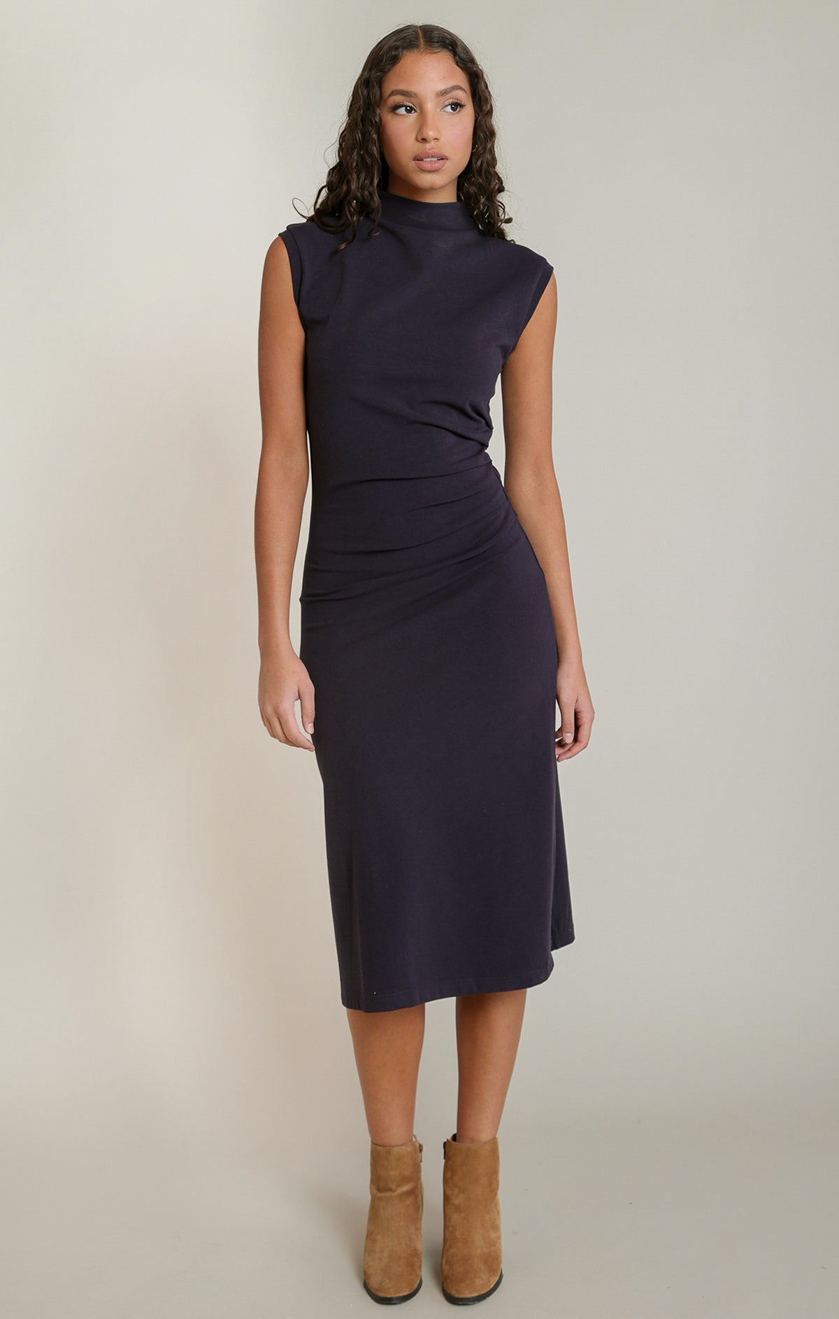 Mockneck Midi Dress