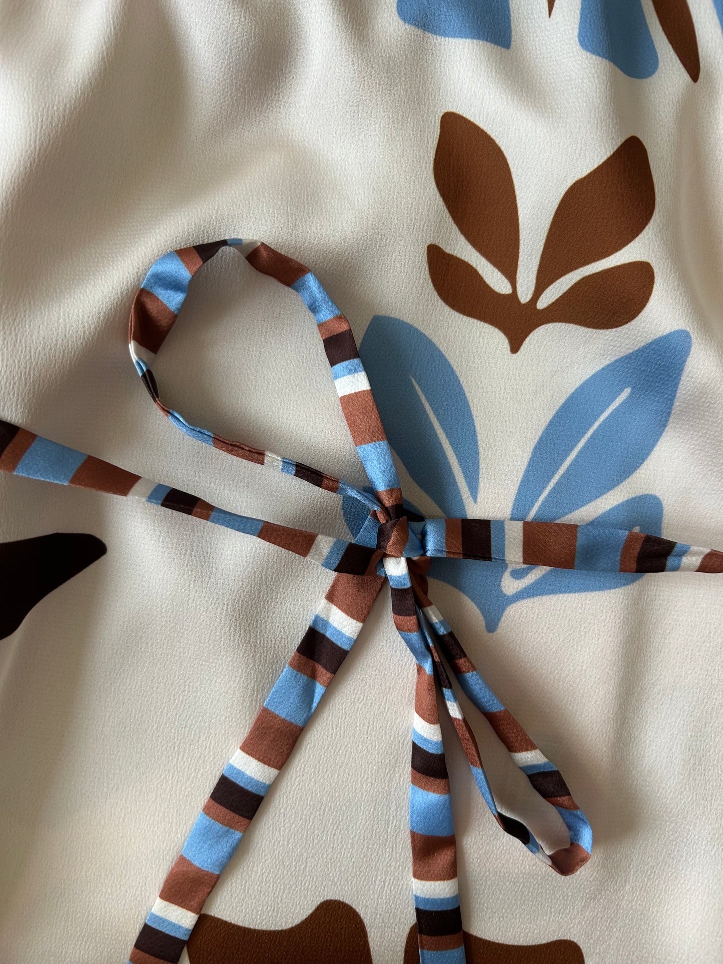 Brown Multi Cross Neck Halter Dress