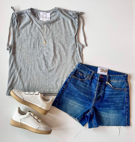 Drawstring Sleeve Tee