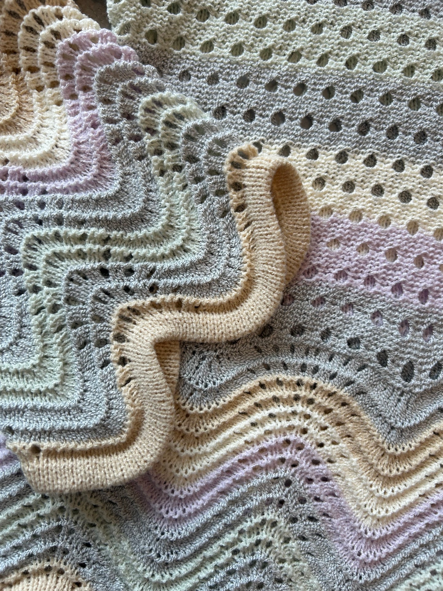 Scalloped Multi Color Sweater