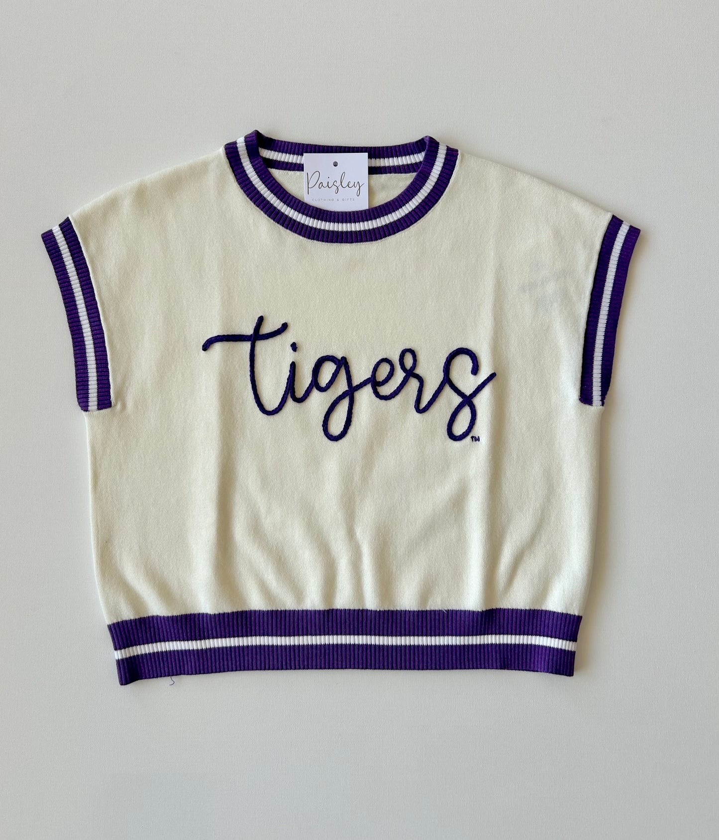 Embroidered Varsity Tigers Top