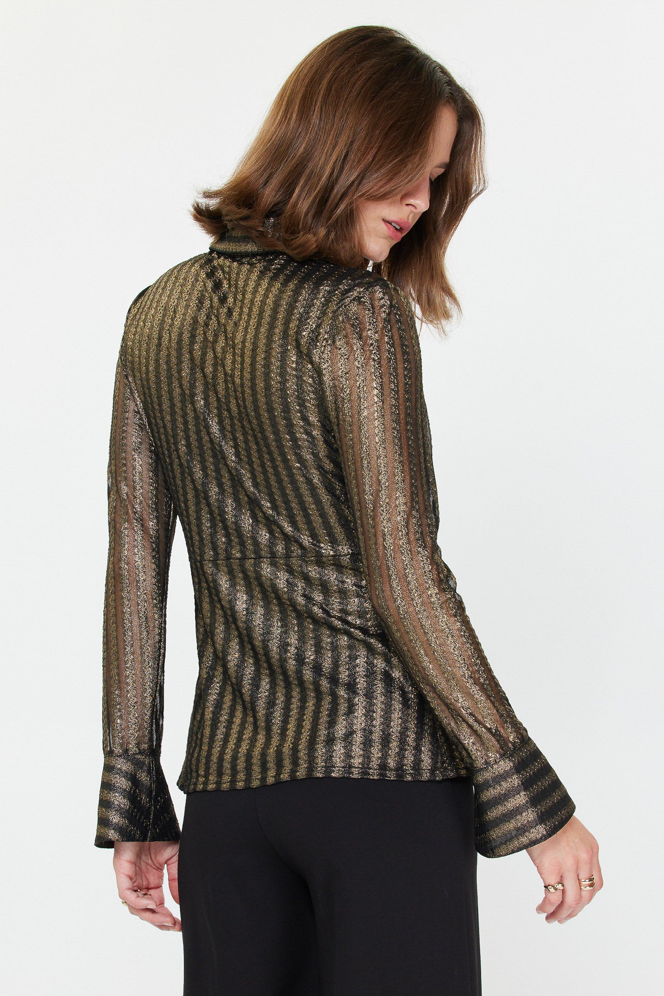 Black/Gold Twist Front Top