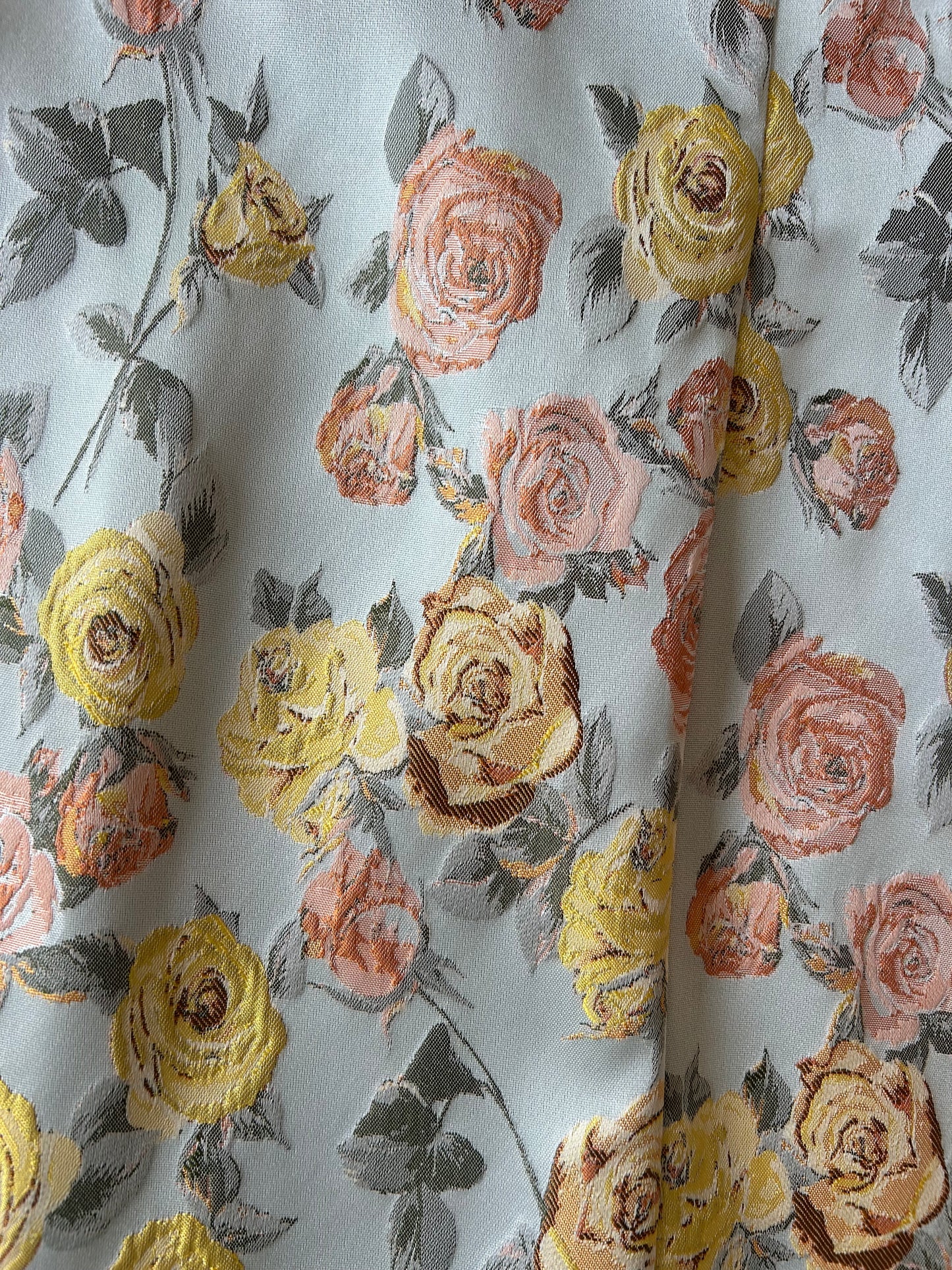 Dusty Blue Floral Jacquard Mini Dress