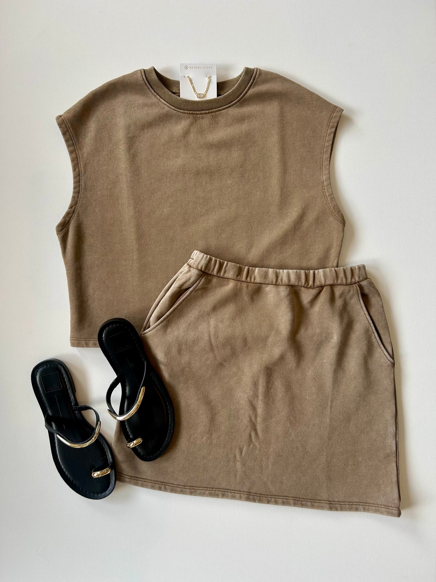 Taupe Terry Knit Top