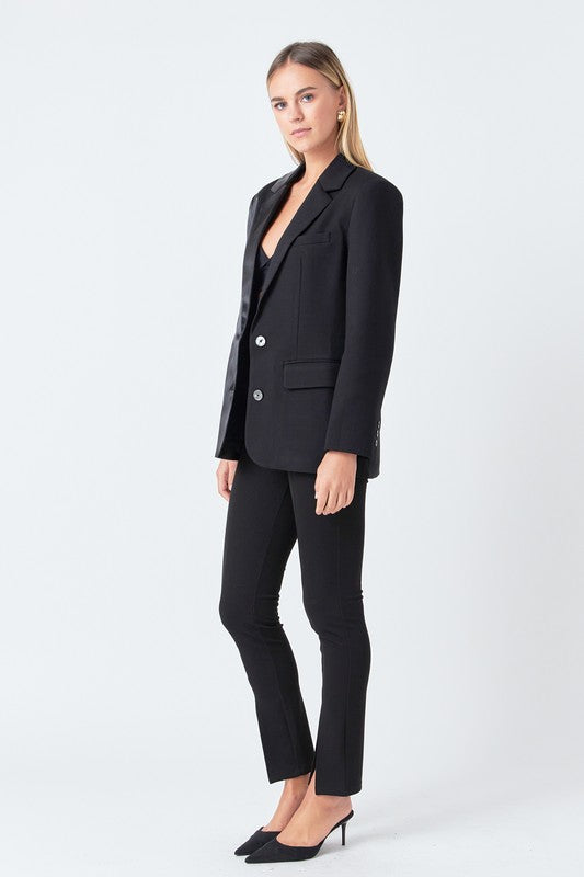 Black Satin Blazer