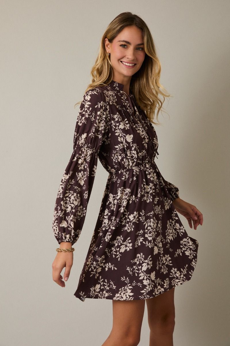 Floral Notch Neck Dress