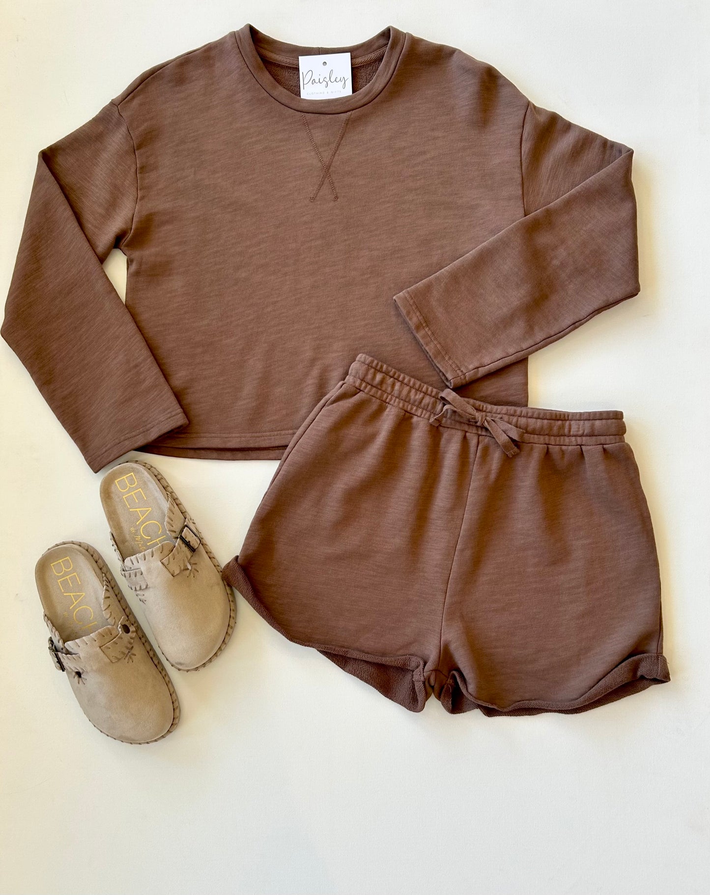 Roll Cuff Tie Waist Shorts