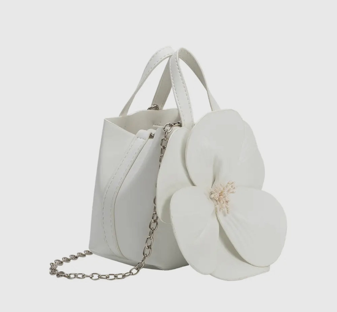 Monroe Ivory Flower Bag