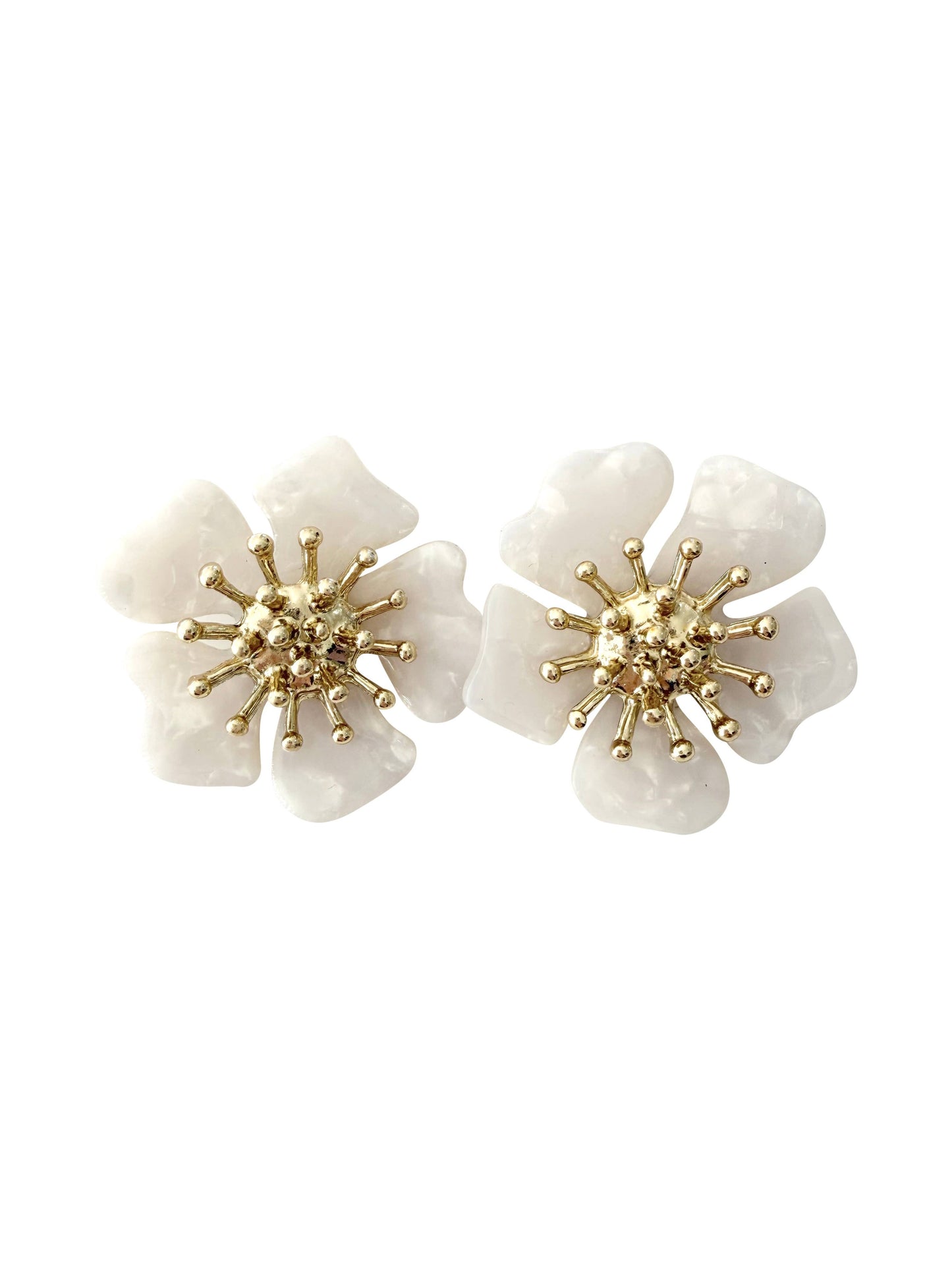 Torunn Flower Earrings- White