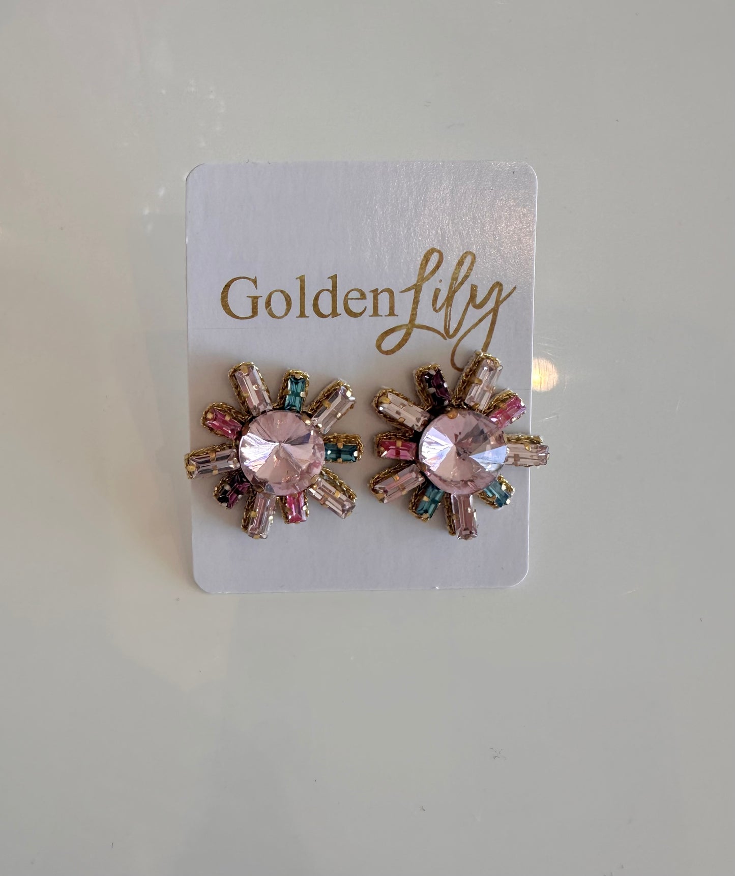 Spring Rhinestone Pink Sunburst