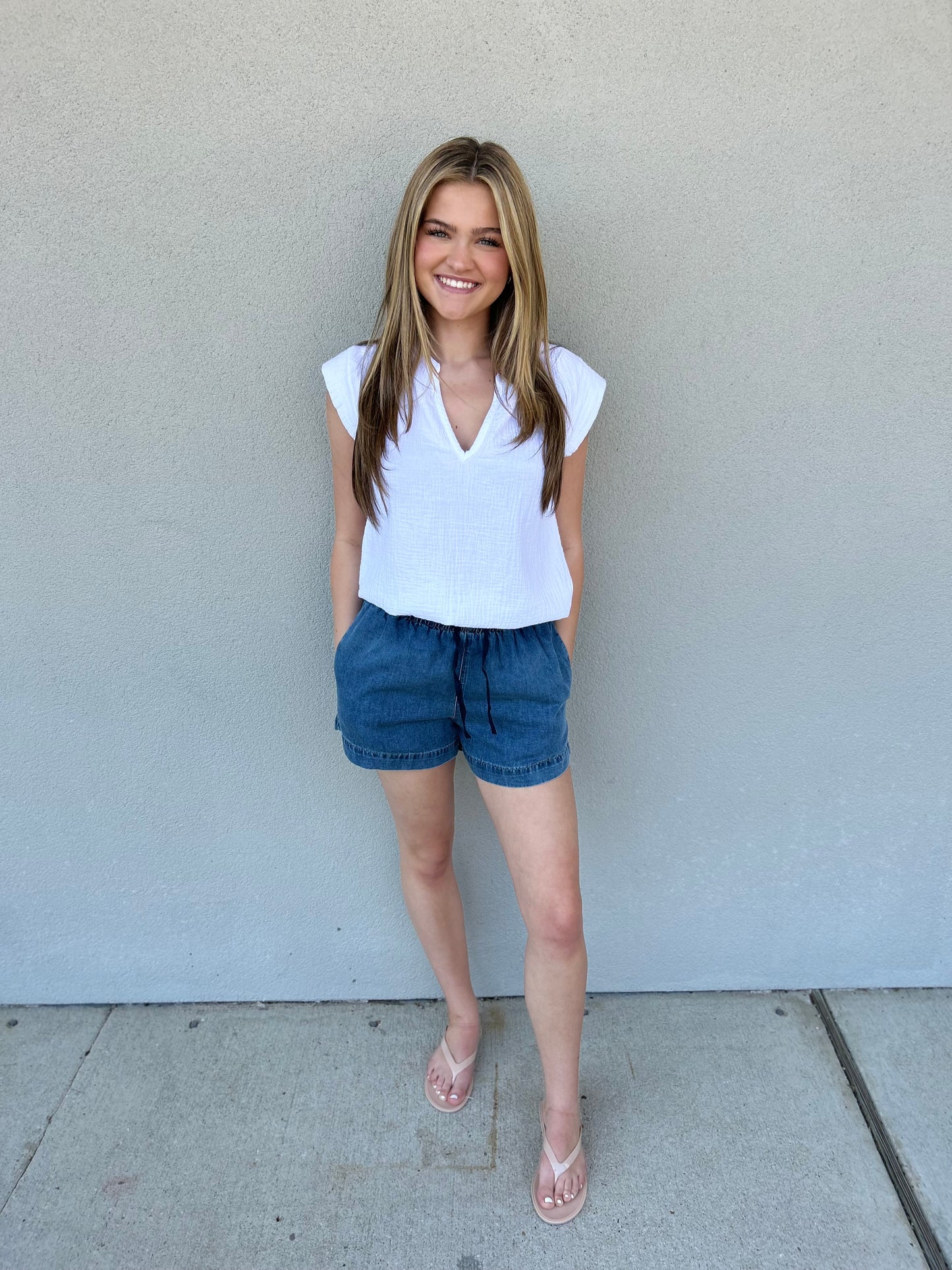 Gwen Split Neck Tee