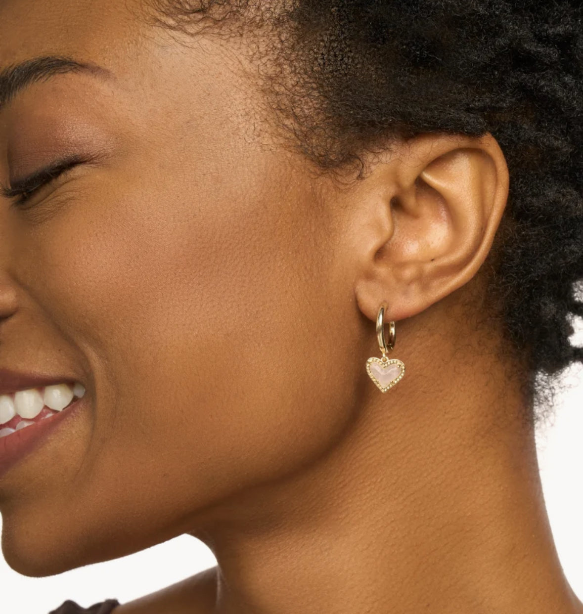 Ari Heart Gold Huggie Earrings