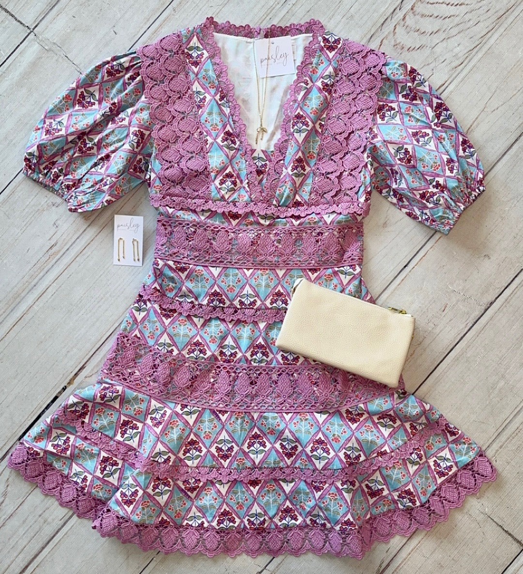 Paris Floral Lace Dress