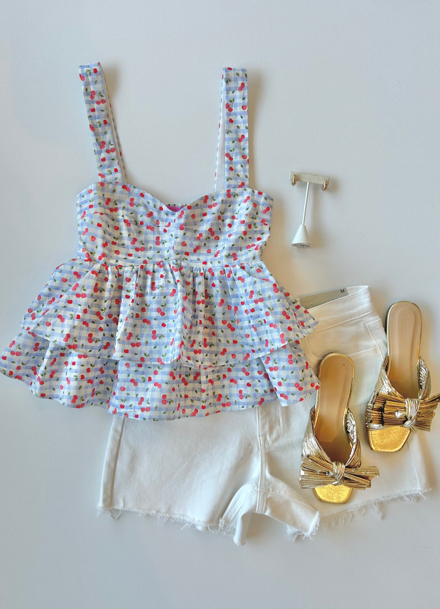 Bella Top In Cherry Check
