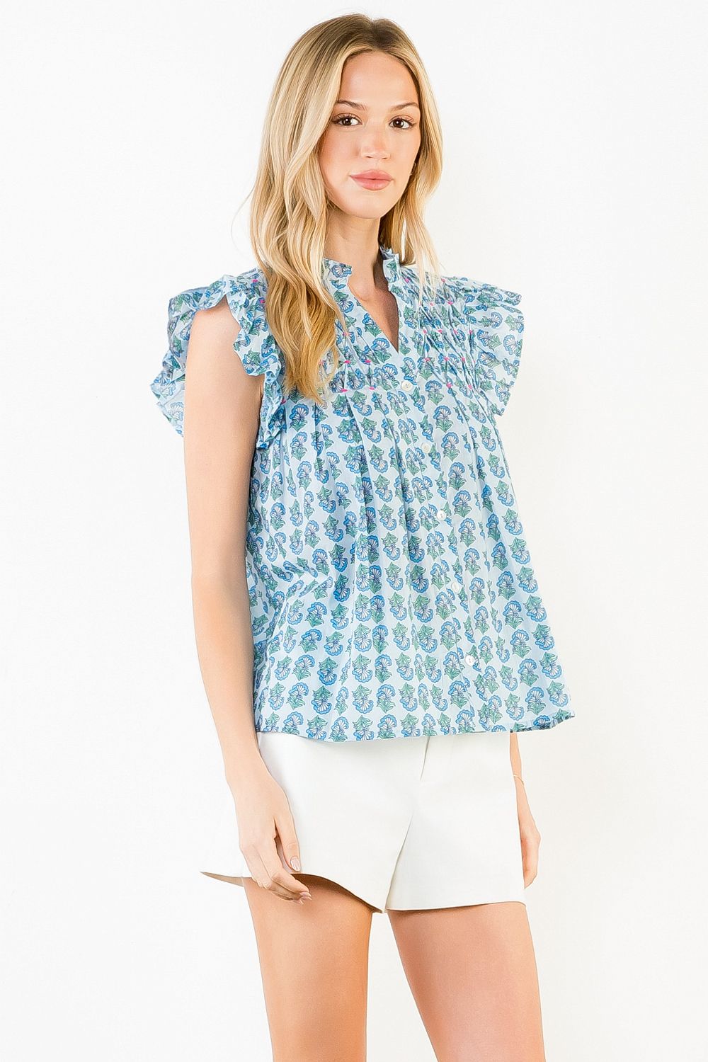 Baylor Flutter Sleeve Top