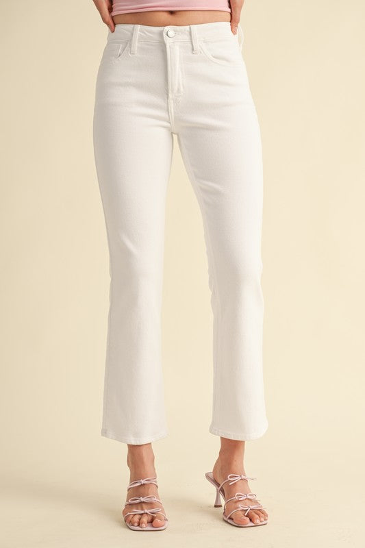 Slim Crop Bootcut Jean in White