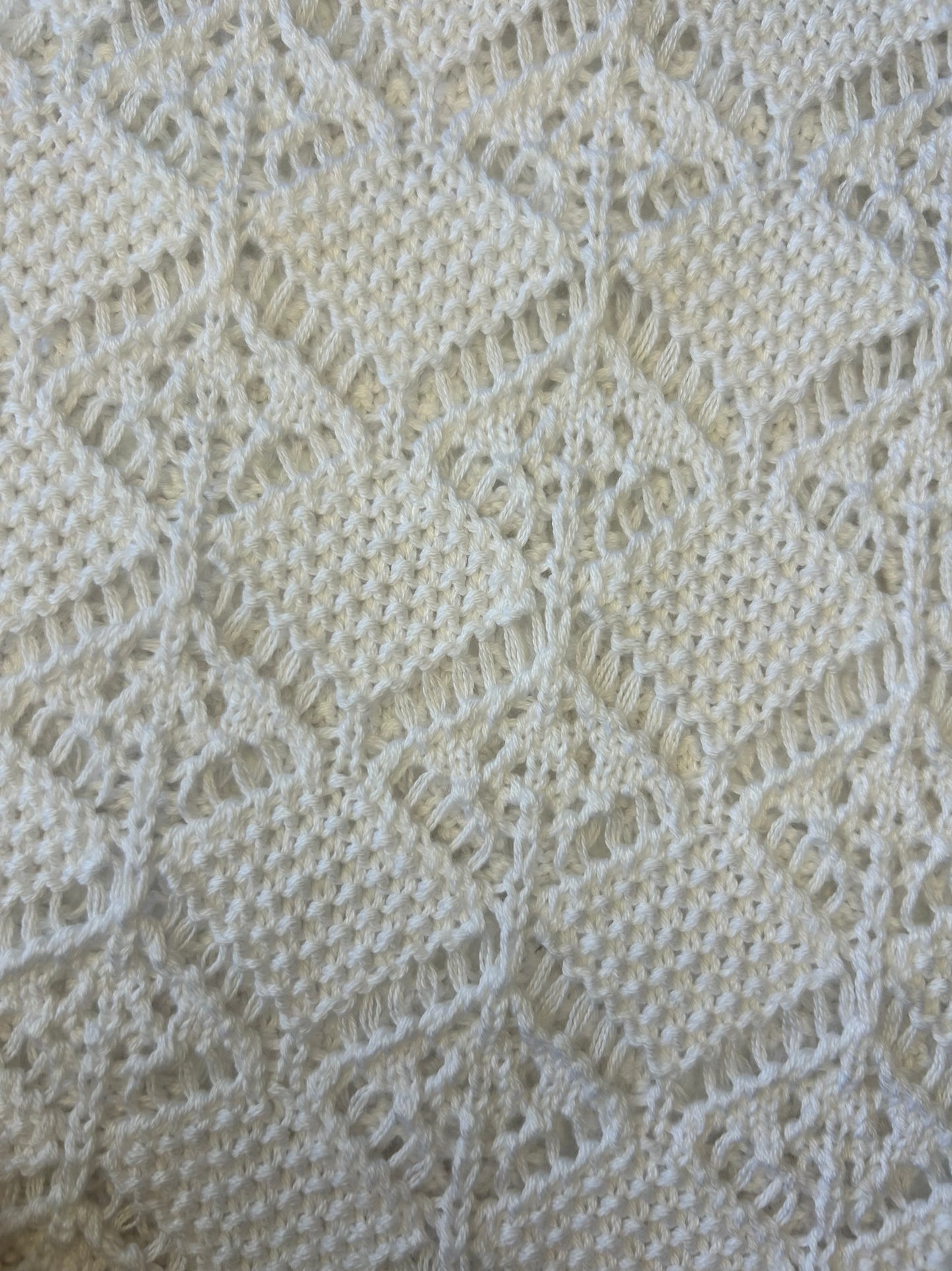Sage White Crochet Crew Neck