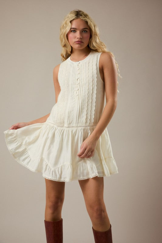 Lainey Ivory Cotton & Lace Dress