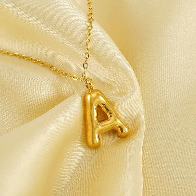 Balloon Style Initial Necklac: B