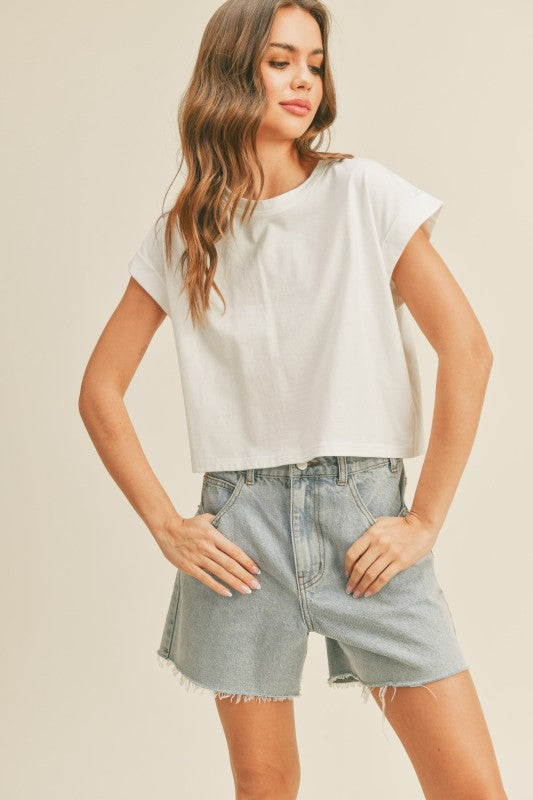 Bree White Boxy Tee