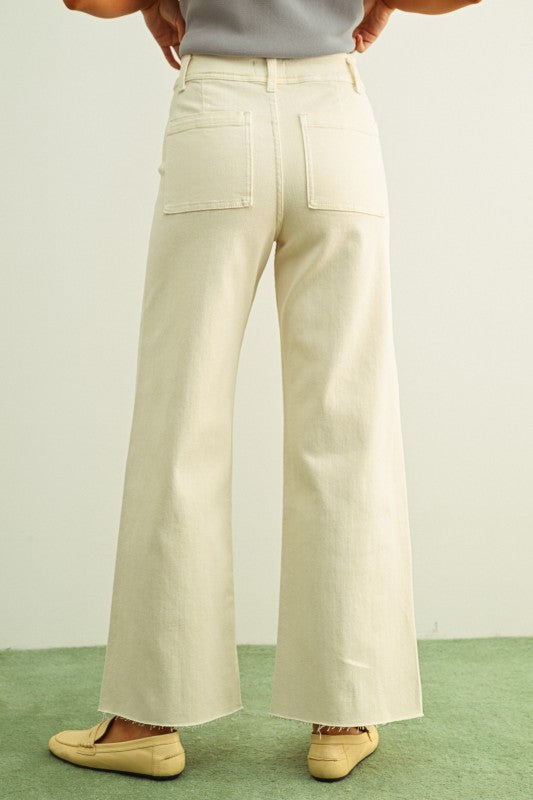 Ecru Straight Wide Jean
