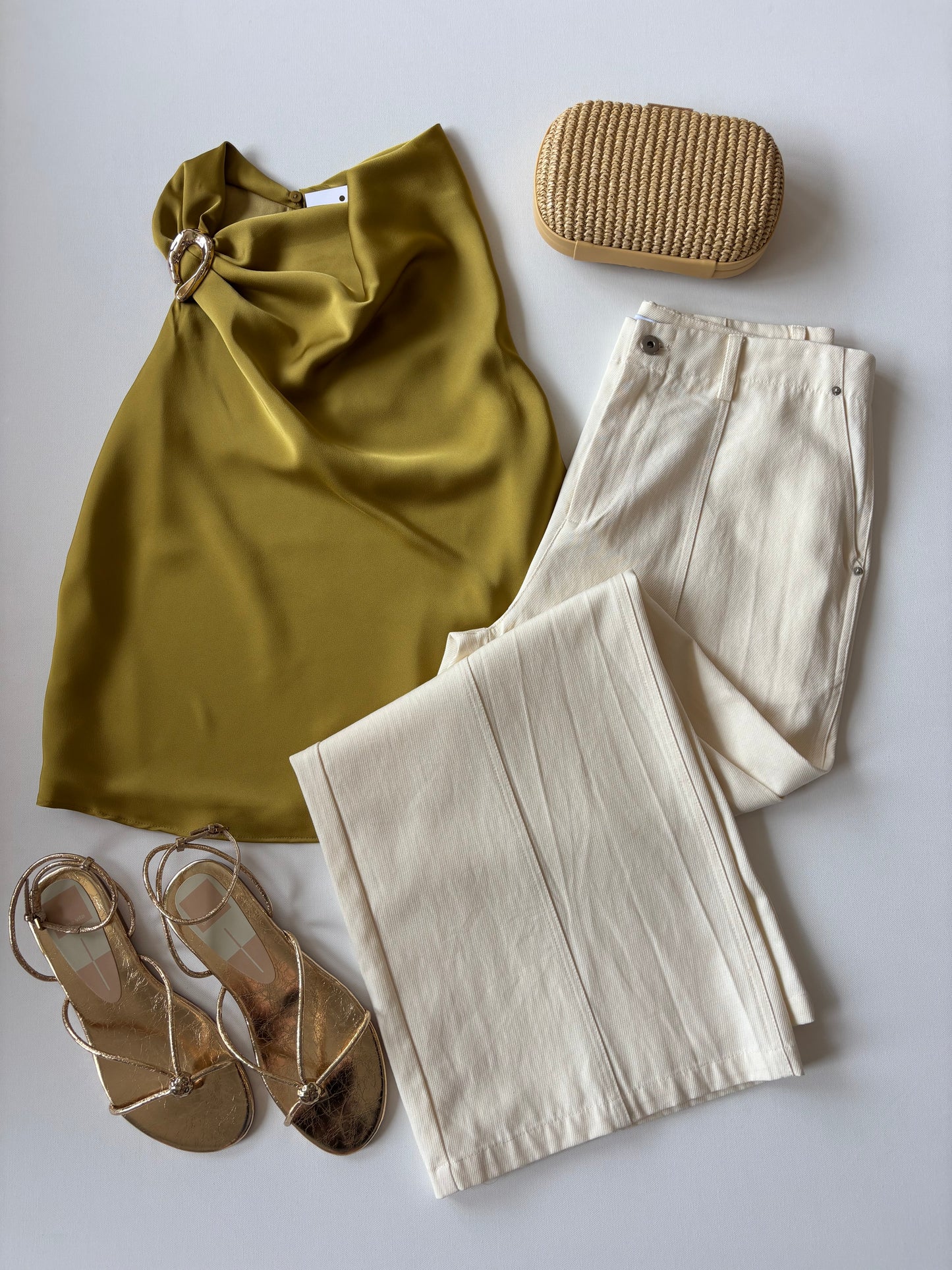 Ivory Cotton Twill Pants