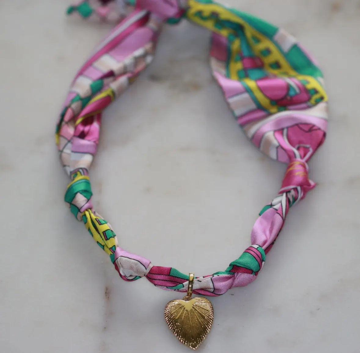 Scarf Necklace - Pretty in Purples - Heart