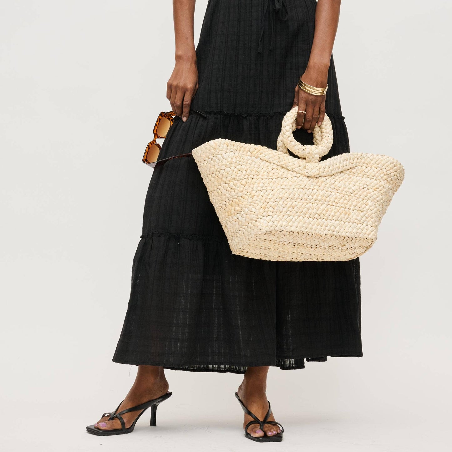 Edith Ring Handle Tote: Ivory