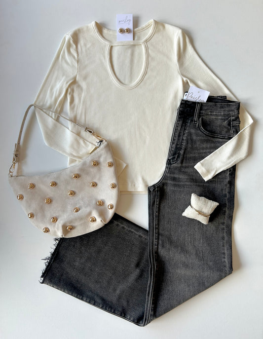 Pearl Keyhole Tee