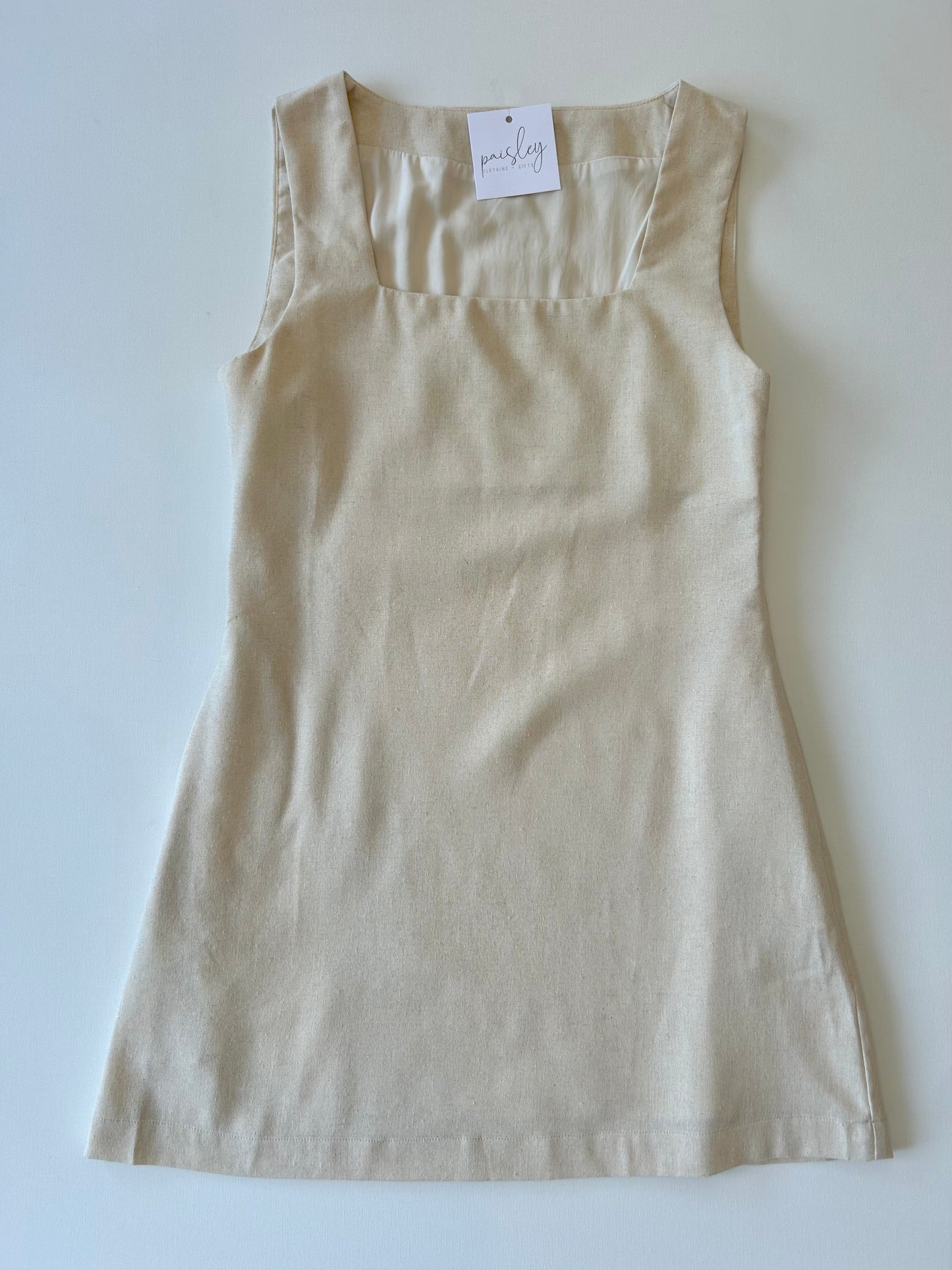 Linen Square Neck Dress
