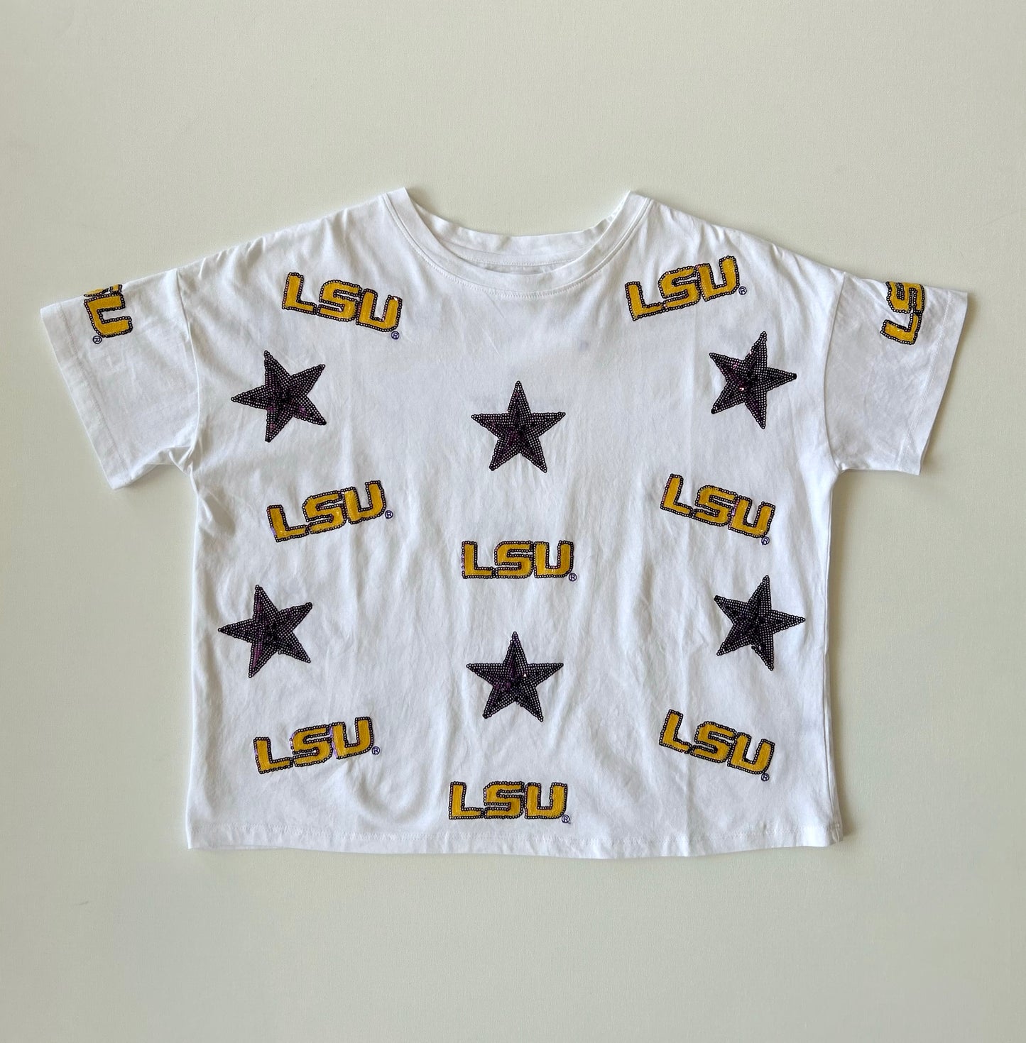 LSU Sequin Boxy Tee