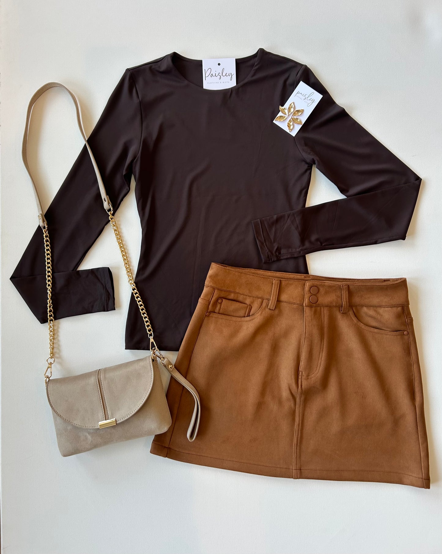 Missy Suede Skirt in Cognac