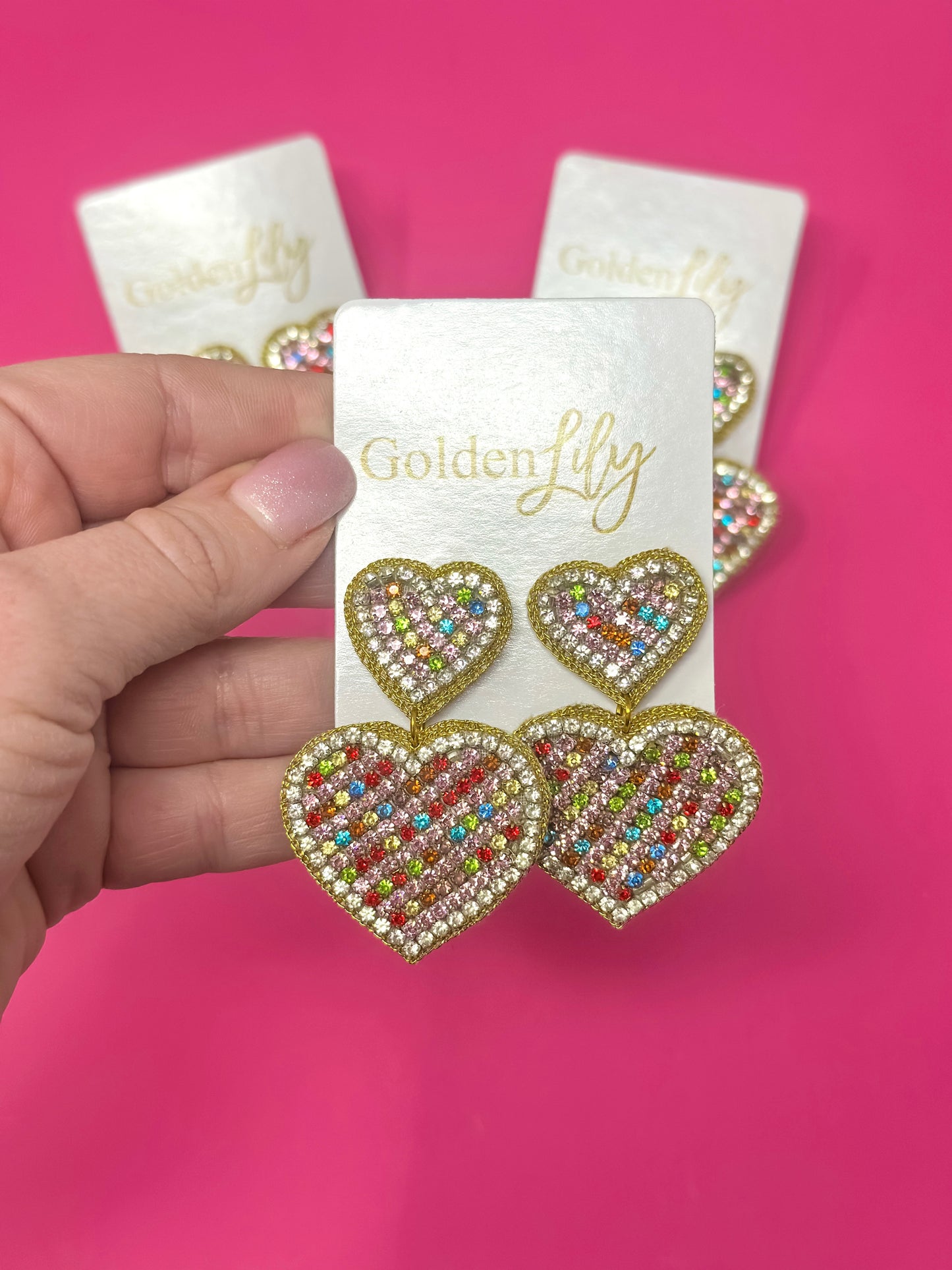 SPARKLE HEART EARRINGS