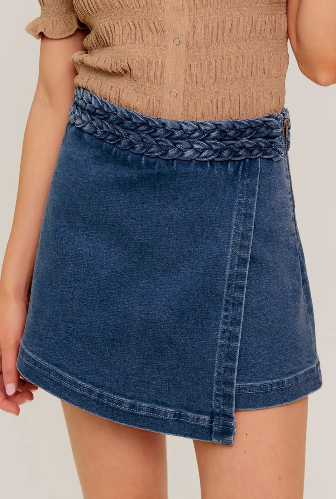 Washed Denim Skort