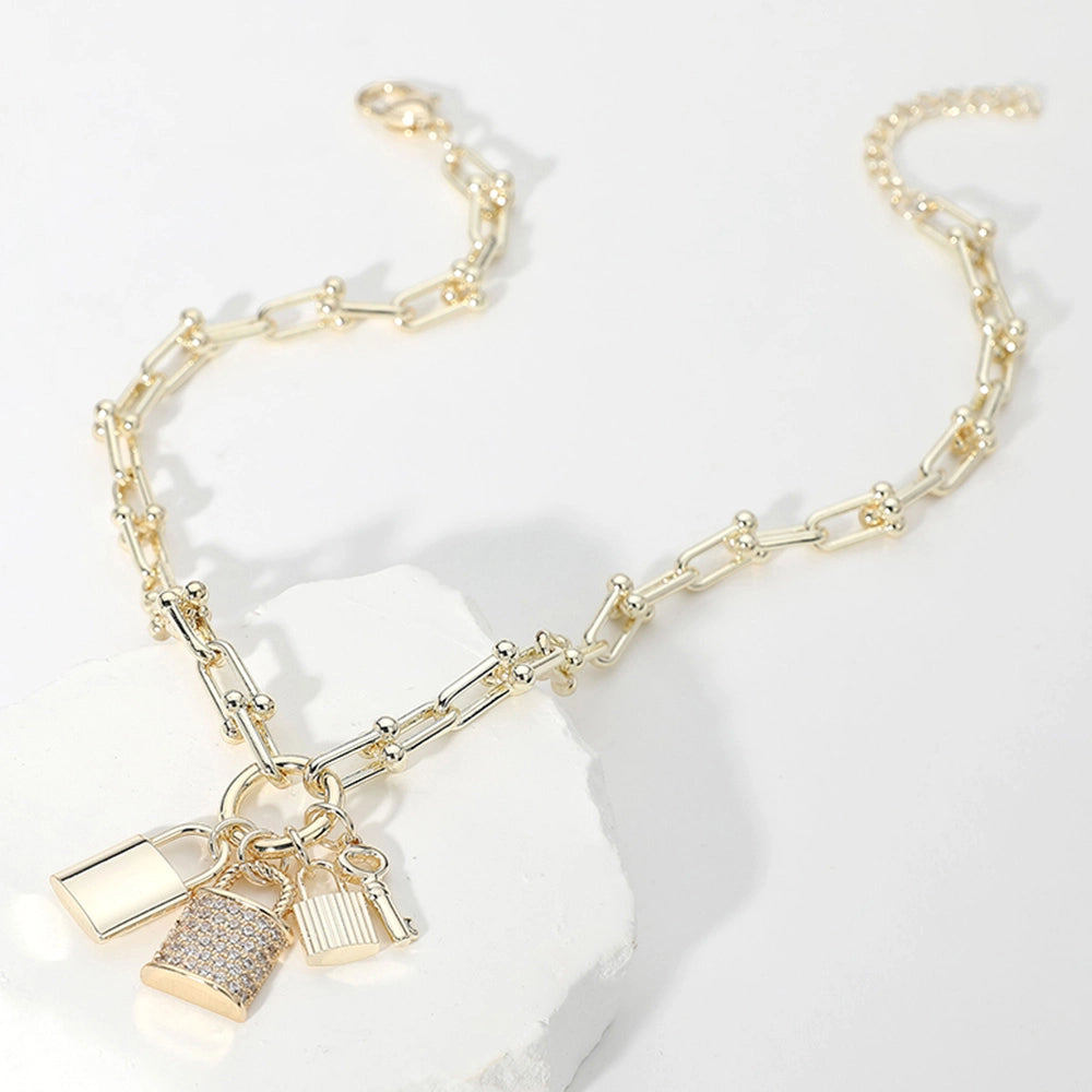 Chunky Charm Necklace with Locks