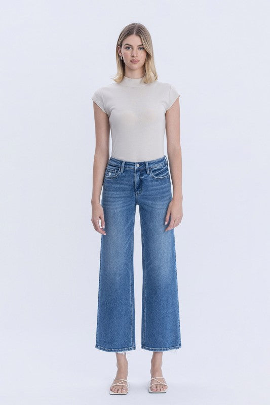 Blue Soul High Rise Crop Wide Leg