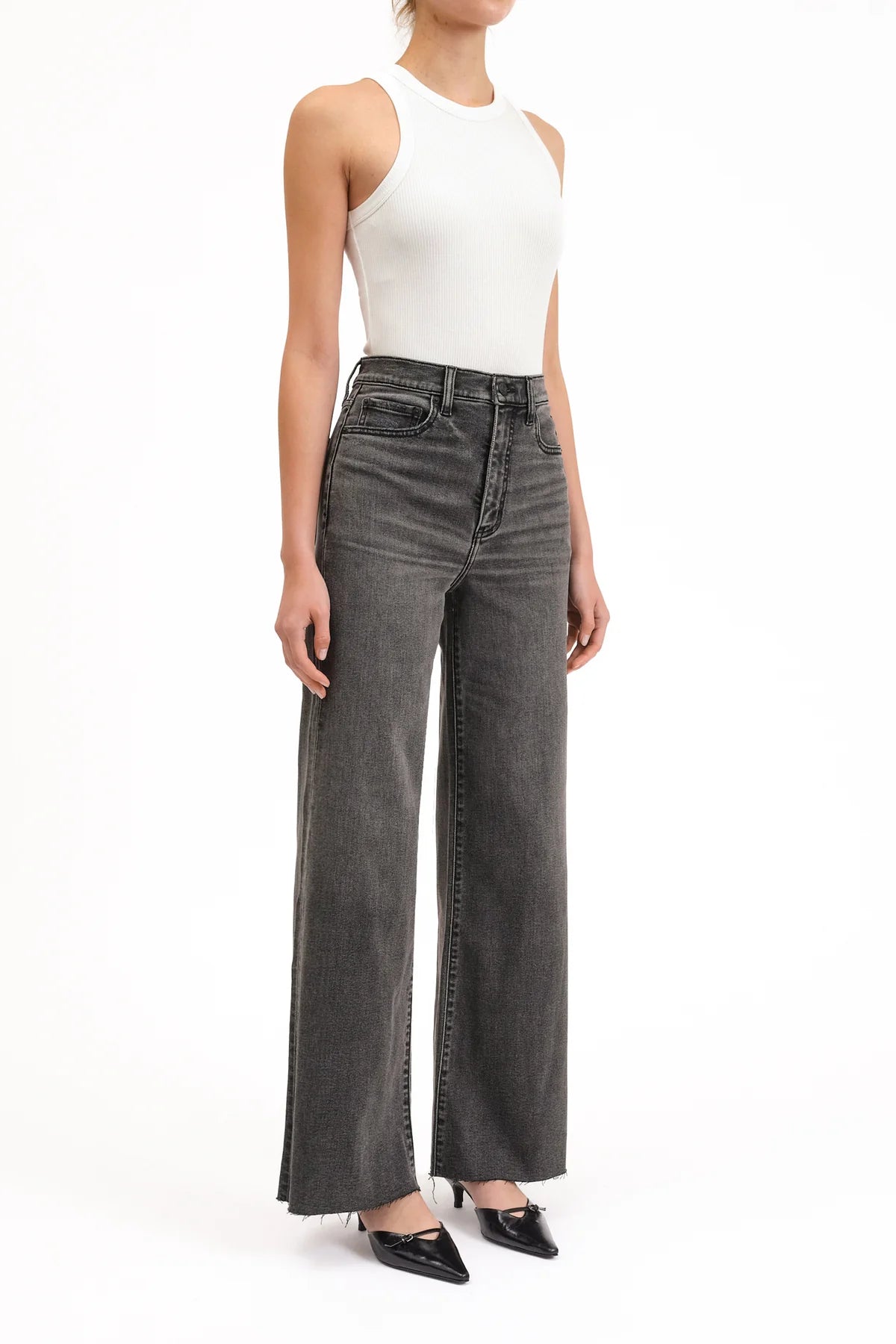 Far Out High Rise Wide Leg in Milky Way