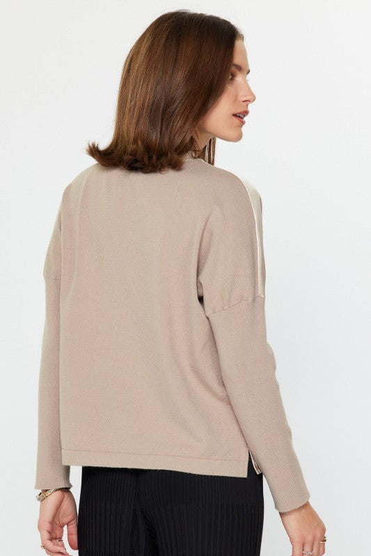 Champagne Satin/Sweater Top