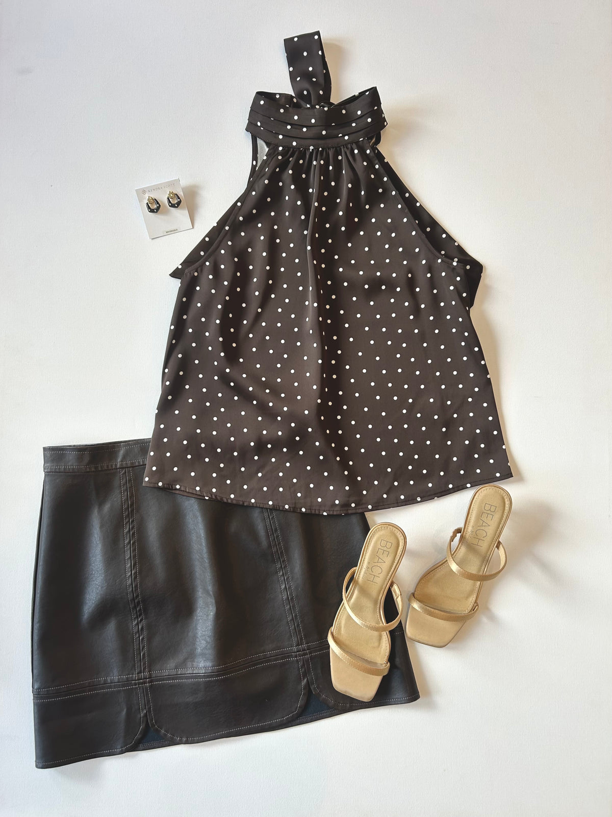 Lyselle Chocolate Polkadot Halter