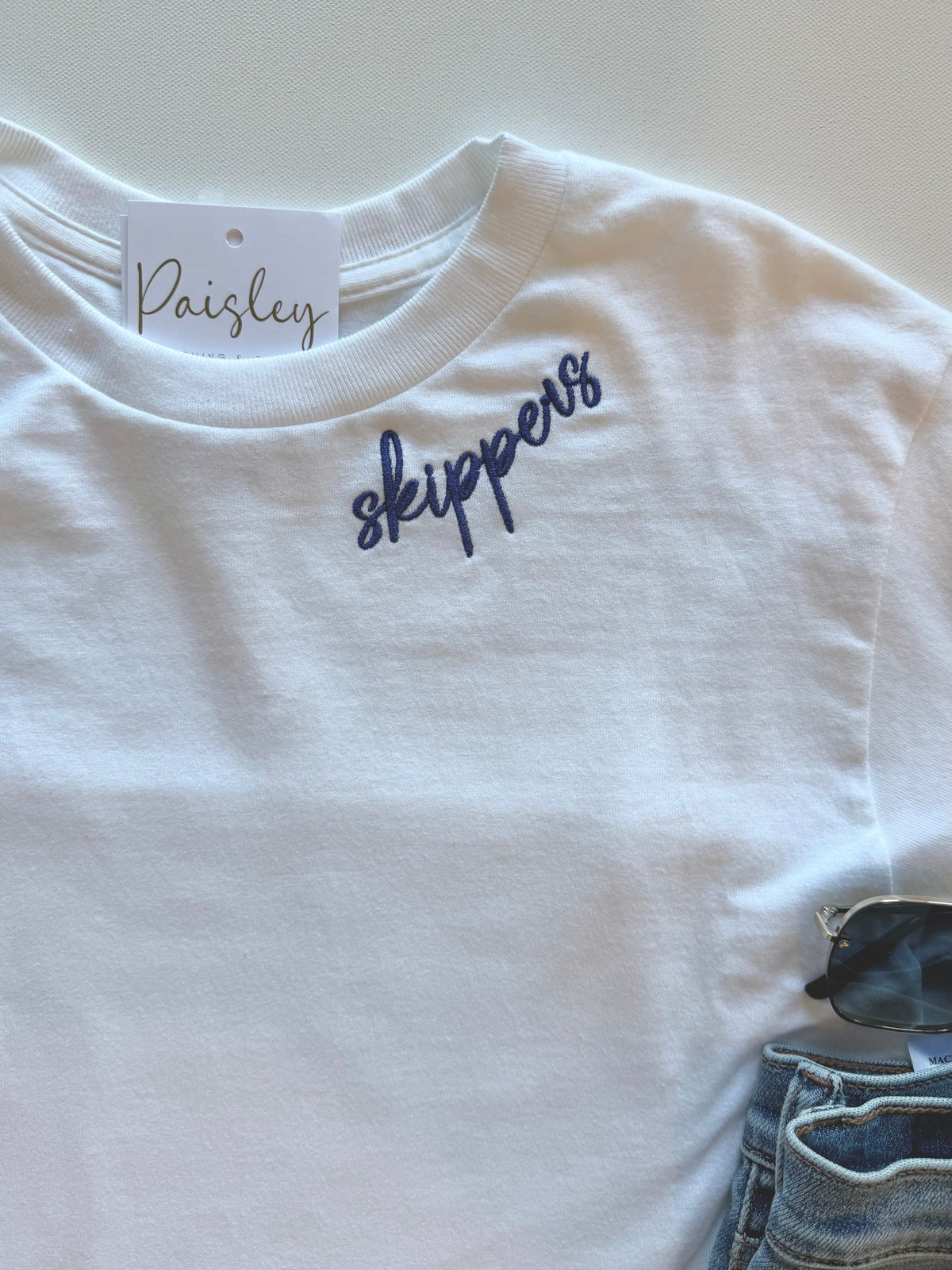 Skippers Embroidered Neckline Tee