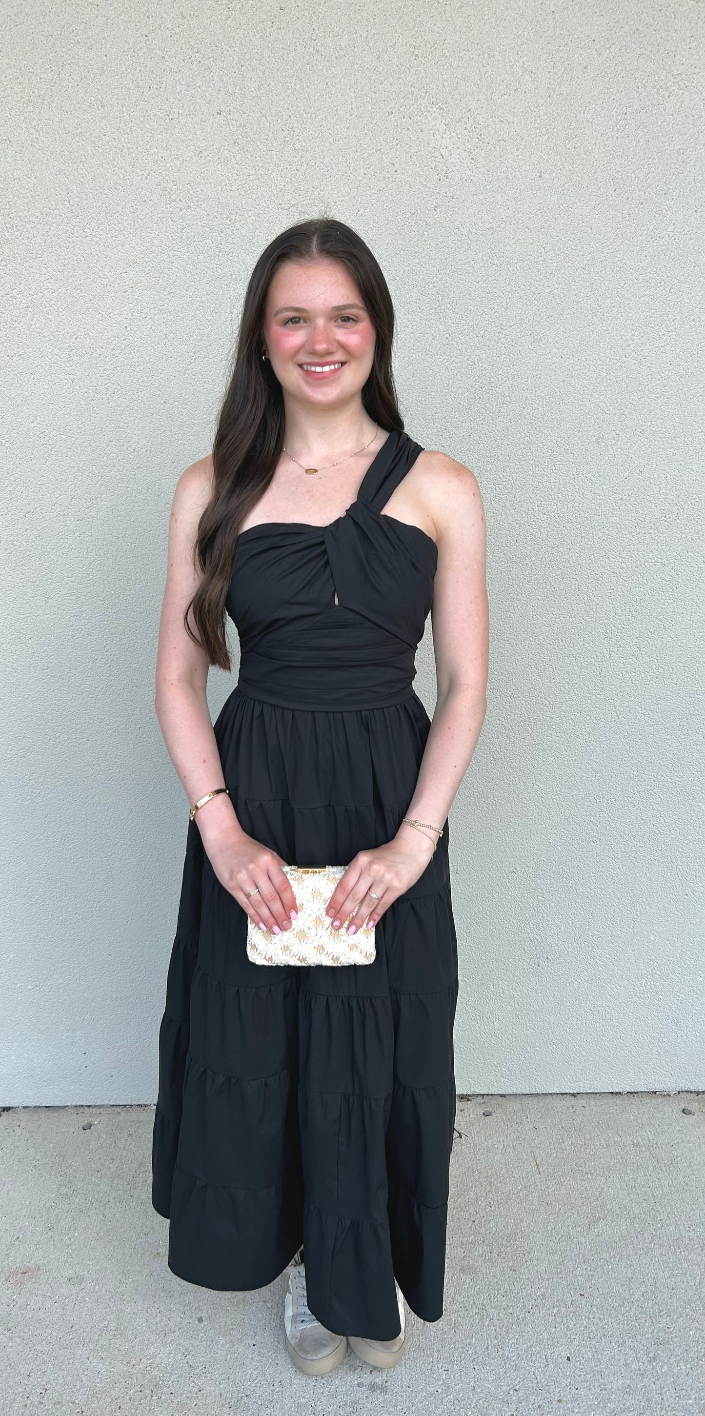 Bishop One Shoulder Maxi Dress
