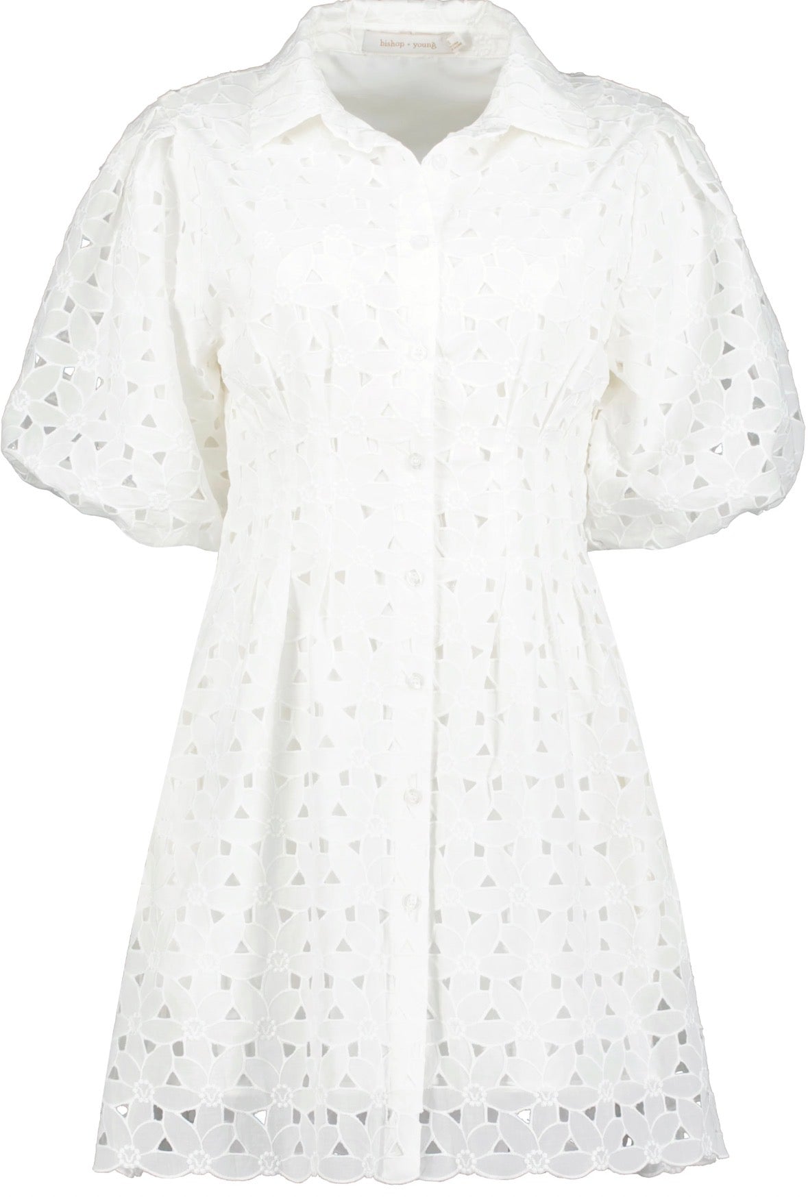 Jacqueline Bubble Sleeve Eyelet Dress