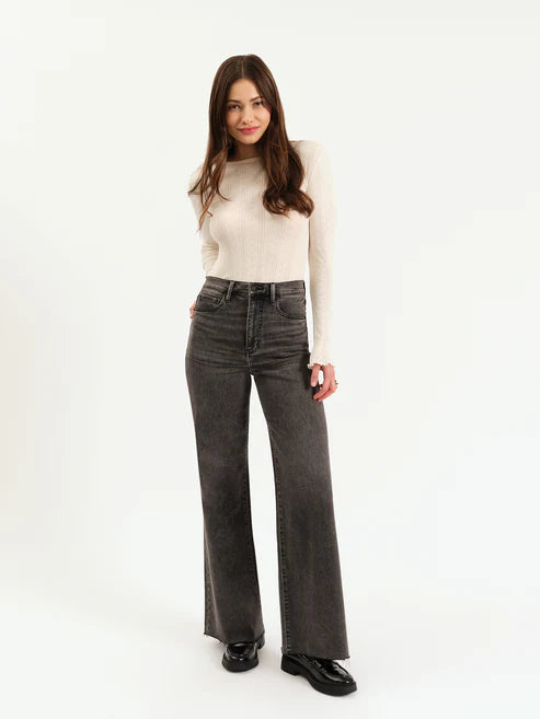 Far Out High Rise Wide Leg in Milky Way