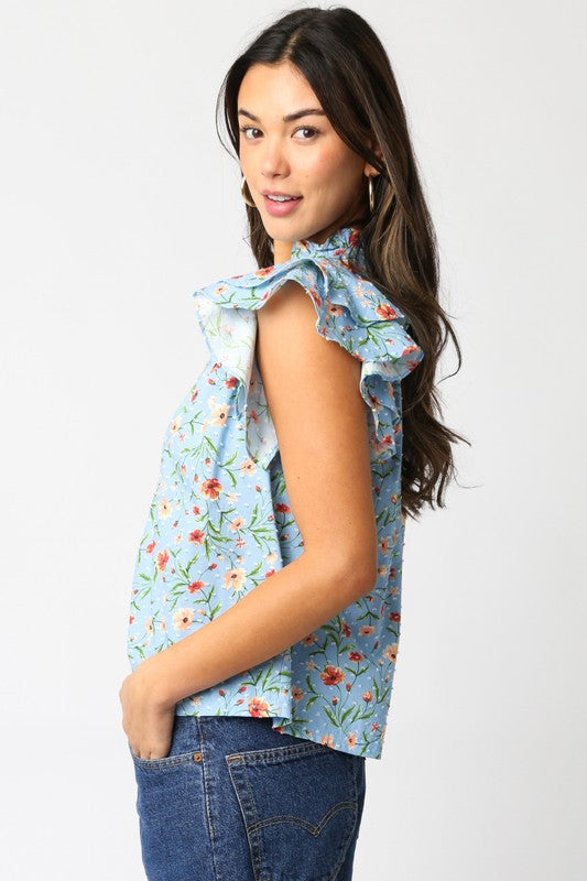 Rosalie Blue Floral Blouse