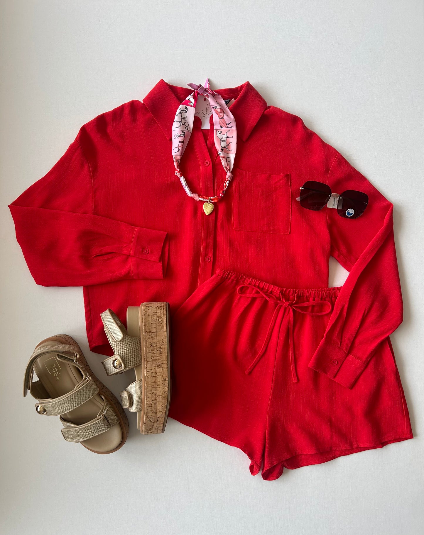 Suagarloaf Button Up In Red